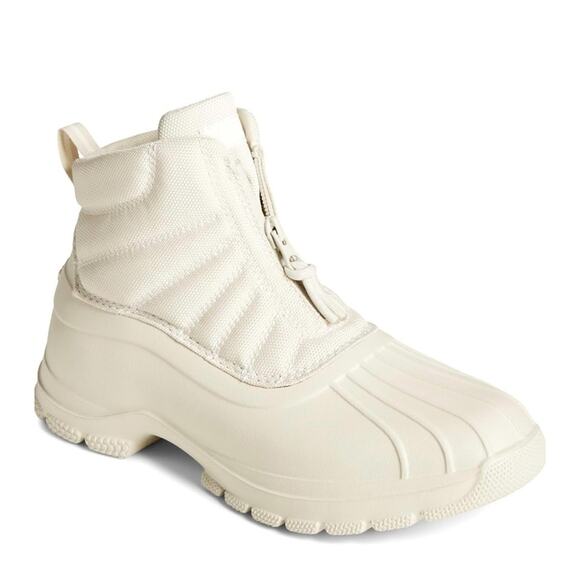 Sperry Women’s Duck Float Zip Seacycled Snow Boot Ivory Size 12 Memory Foam New - Picture 1 of 7